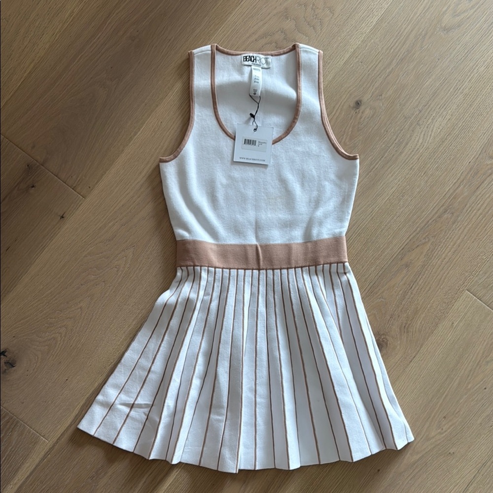 Beach Riot White and Tan Mini Dress